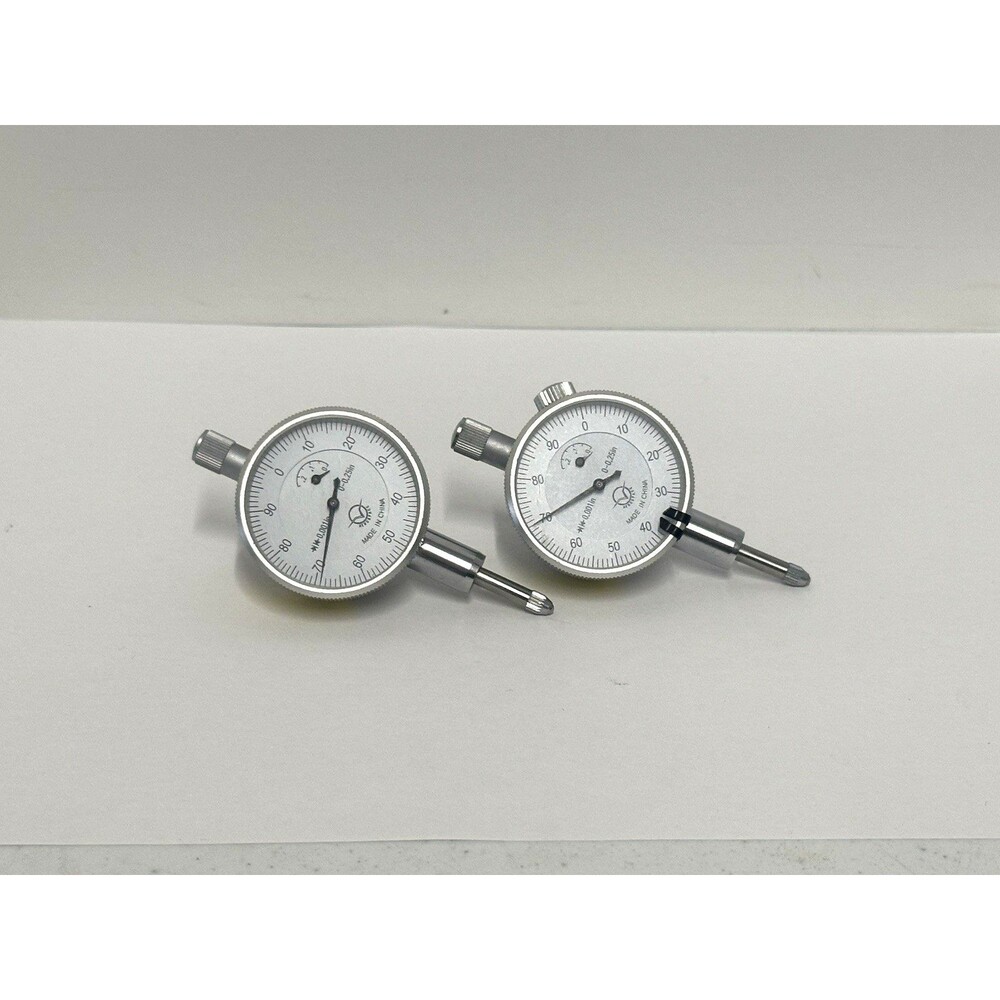 Lot of 2 Dial Indicators .001" 0-.25" Machinist Tool Die Maker READ DESCRIPTION